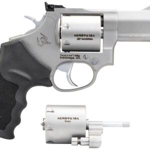 Taurus 2-692039 692 Medium 38 Special +P/357 Mag/9mm Luger 7 Shot 3" Matte Stainless Ported Barrel, Cylinder & Frame, Black Ribber Grip, Transfer Bar Safety, Exposed Hammer, 2 Cylinders