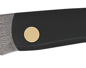 Case 00092 Sod Buster  3.70" Folding Skinner Plain Etched As-Ground Tru-Sharp SS Blade/Smooth Black Synthetic Handle