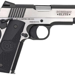 Colt Mfg O4082CE Combat Elite Commander 9mm Luger 8+1 4.25" Stainless Steel Barrel, Two-Tone Serrated Stainless Steel Slide & Frame w/Beavertail, Black Scalloped G10 Grip, Ambidextrous
