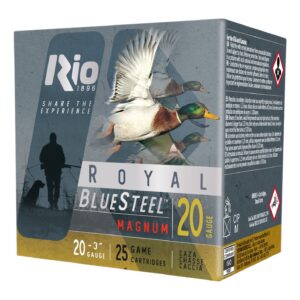 Rio Ammunition RBSM202 BlueSteel Royal 20Gauge 3" 1oz 2Shot 25 Per Box/10 Case