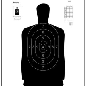 Action Target B34100 Qualification  Silhouette Paper Hanging 25 yds 17.50" x 23" Black/White 100 Per Box