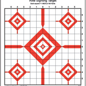 Action Target SI13100 Sighting Advanced Rifle Diamond Paper 100 yds Rifle 14" x 15" Red/White 100 Per Box