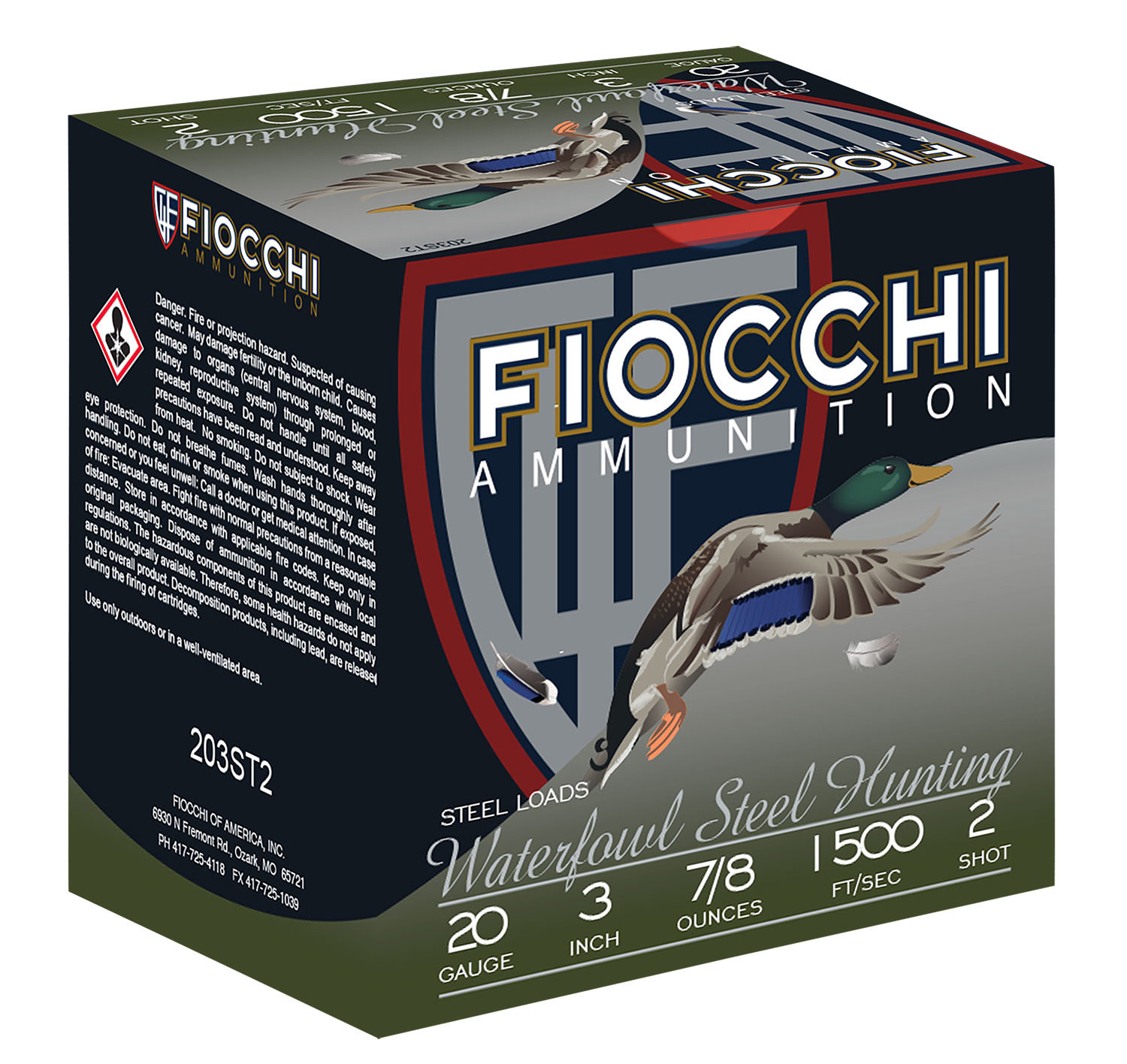 Fiocchi 203ST2 Flyway 20Gauge 3" 7/8oz 2Shot 25 Per Box/10 Case