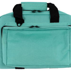 US PeaceKeeper P21102 Mini Range Bag Water Resistant Robin's Egg Blue 600D Polyester with 8 Mag Pockets, Lockable Zippers & Wraparound Handles 12.75" L x 8.75" H x 3" D Exterior Dimensions