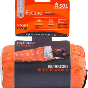 Survive Outdoors Longer 01401227 SOL Bivvy Warmth Waterproof Orange Aluminum-Coated Polyethylene