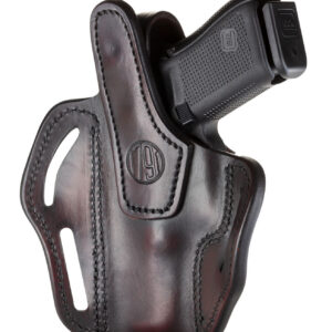 1791 Gunleather BHX3SBRR BHX  OWB Size 03 Signature Brown Leather Belt Slide Compatible w/Glock 17/S&W M&P Shield/Sig P228 Right Hand