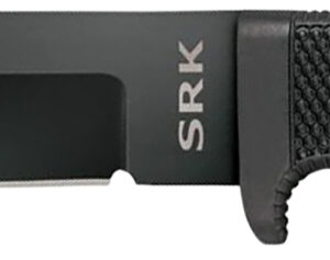 Cold Steel CS49LCK SRK  6" Fixed Clip Point Plain Black Tuff-Ex Finish SK-5 Steel Blade, 4.75" Black Kray-Ex Handle, Includes Sheath