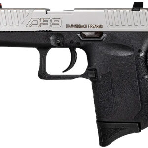 Diamondback DB0200P021 DB9 Gen4 Micro-Compact Frame 9mm Luger 6+1, 3.10" Stainless Steel Barrel, Nickel Boron Serrated Stainless Steel Slide, Black Polymer Frame Black & Grip