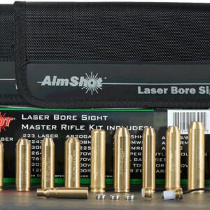 AimShot  Master Kit  Multi-Caliber Bore Sight with Red 650nM Laser, Uses L736 Button Cell Batteries & 2 AAA Batteries for Battery Pack for Rifles (Batteries Not Included)