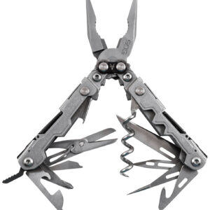 S.O.G SOG-PL1001-C PowerLitre Stonewashed 5Cr15MoV Stainless Steel 5.10" Long Features 19 Tools