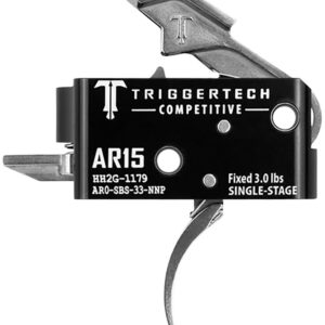TriggerTech AR0SBS33NNP Competitive  Stainless Pro Curved Single-Stage 3 lbs Fixed for AR-15