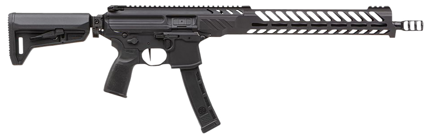 Sig Sauer RMPX16B935 MPX PCC 9mm Luger 35+1 16", Black, Slim M-Lok Handgaurd, Folding Magpul SL-K Stock, Three Chamber Comp, Timney Trigger, Ambi Controls
