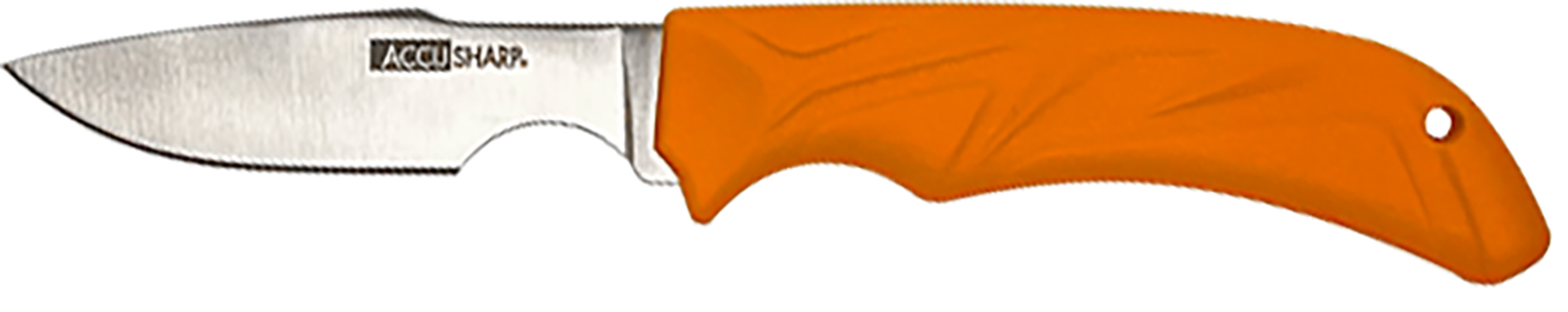 AccuSharp 731C Caping  Fixed Caping 3.50" Stainless Steel Blade/Blaze Orange Ergonomic Anti-Slip Handle