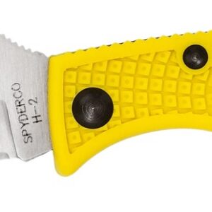 Spyderco LYLP3 Ladybug 3 Salt 1.94" Folding Plain Stonewashed H2 Steel Blade/Marine Yellow Bi-Directional Texturing FRN Handle