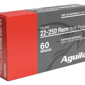 Aguila 8338AG   22-250Rem 60gr InterLock Boat Tail Soft Point 20 Per Box/10 Case