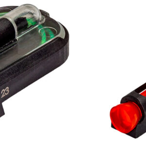 HiViz GLMFD21 FastDot  H3 Sight Set for Glock MOS Red Fiber Optic Front Sight-Green Tritium Rear Sight
