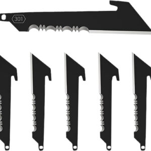 Outdoor Edge RRUS30K6C Replacement Blades  6 3" Black Utility Serrated 420J2 SS Blades