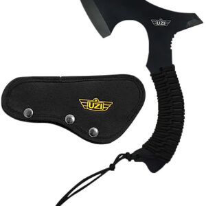 Uzi Accessories UZKAXE5 Throwing Axe  7" Plain Stainless Steel Blade, Black Paracord Wrapped Stainless Steel Handle 12.20" OAL