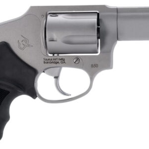 Taurus 2-850139 850 Small 38 Special 5 Shot 3" Matte Stainless Steel Barrel & Cylinder, Matte Stainless Steel Frame, Black Rubber Grip, Transfer Bar Safety, Concealed Hammer