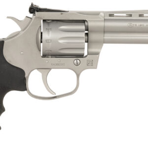 Colt Mfg KCOBRA22-SM4RFO King Cobra Target 22 LR 10 Shot 4.25" Matte Stainless Steel Vent Rib Barrel, Matte Stainless Stainless Steel Frame & Cylinder, Black Hogue Overmolded Grip, Exposed Hammer