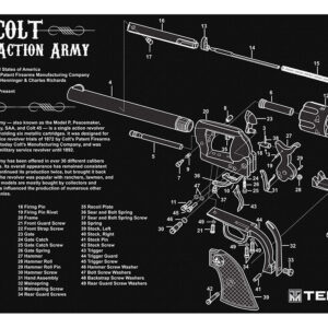 TekMat TEKR17SAA Cleaning Mat Black/White Rubber 11"x17" Colt Revolver Army Parts Diagram