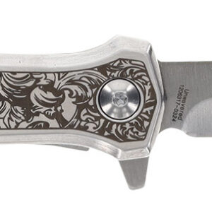 Smith & Wesson Knives 1205011 Unwavered  3.50" Folding Dagger, Plain Stonewashed 8Cr13MoV SS Blade, 4.25" Rosewood w/SS Scales Handle