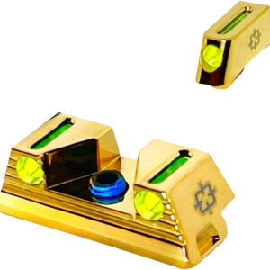 Cross Armory CRGSS-GD Standard 3 Point Fiber Sight Green Gold Frame Fits Glock