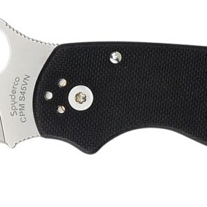 Spyderco C223GP Para 3  2.95" Folding Clip Point Plain Satin CPM S45VN SS Blade/ Black G10 Handle Includes Pocket Clip
