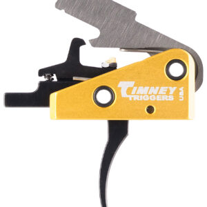 Timney Triggers 667S Competition Trigger  Single-Stage Curved Trigger with 3 lbs Draw Weight & Black/Gold Finish for AR-15