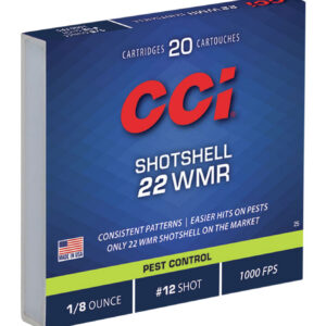 CCI 0025 Pest Control Shotshell 22WMR 52gr #12Shot 20 Per Box/100 Case