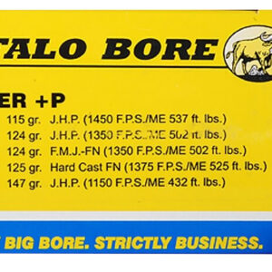 Buffalo Bore Ammunition 33E20 Personal Defense Strictly Business 38Super +P 147gr Jacket Hollow Point 20 Per Box/12 Case