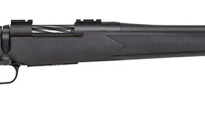 Mossberg 27851 Patriot Full Size 7mm-08 Rem 4+1 22" Matte Blued Fluted Barrel, Drilled & Tapped Matte Blued Stainless Steel Receiver, Black Fixed Synthetic Stock, Right Hand