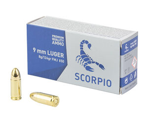 SCORPIO AMMO 9MM 124GR FMJ 50/1000