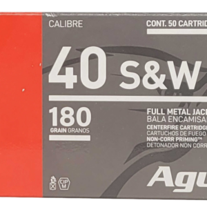 Aguila Ammunition .40 S&W Handgun Ammo - 180 Grain | FMJ Flat Nose | 50rd Box