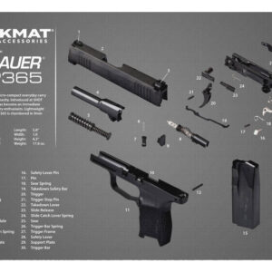 TekMat TEKR17SIG9365 Sig Sauer P365 Cleaning Mat Multi-Color Rubber 11"x17" Sig P365 Parts Diagram