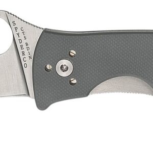 Spyderco C220GPGY Polestar  3.30" Folding Drop Point Plain CTS BD1 SS Blade Gray G10 Handle Includes Pocket Clip